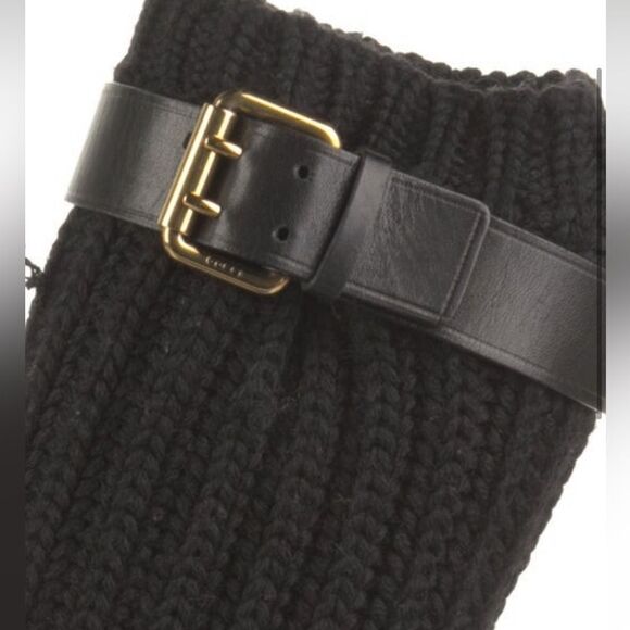 Gucci Black Wedge Boots with Knit Design - Picture 9 of 9